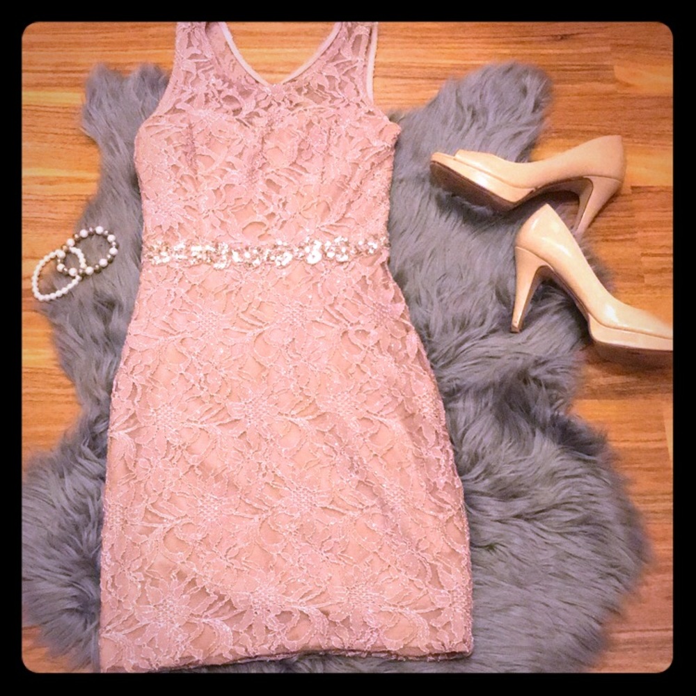 Sparkle open  back lace Bodycon